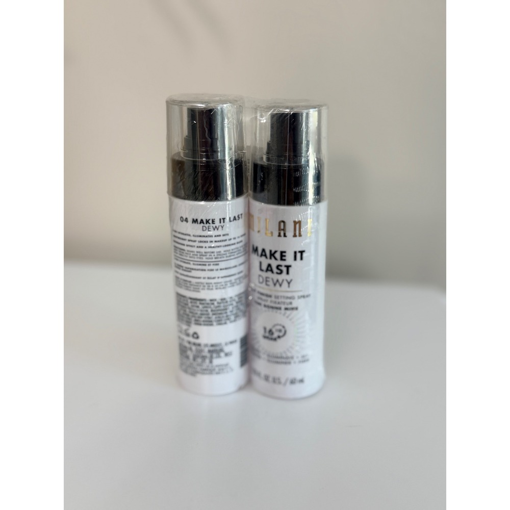 Milani Setting Spray Unisex 2.03oz White 04 Make It Last Dewy 2pk NWT